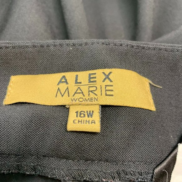 Alex Marie Dress Pants Career Relaxed Leg Fully Lined 16W Black Business Attire - Picture 5 of 6